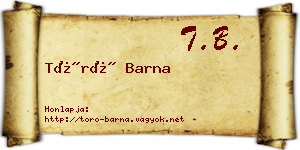 Törő Barna névjegykártya